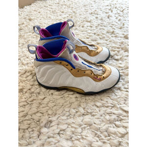 Nike Little Posite One Kids Shoes Size 5y Fuchsia Blast White/Gold